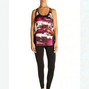 Lululemon pink and black  mesh racerback tank top 4